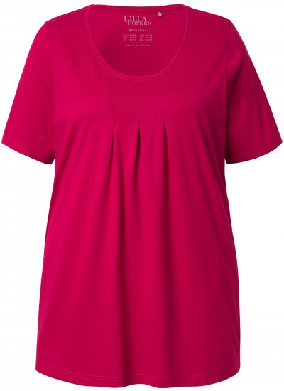 Ulla Popken Essential Front Pleat Tee Dark Raspberry - T-shirt - 