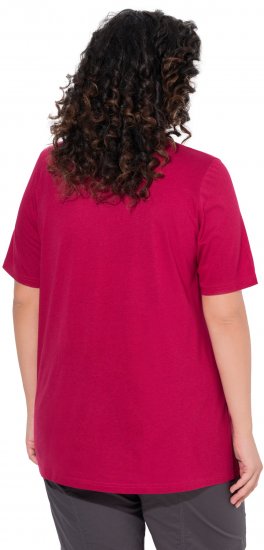 Ulla Popken Essential Front Pleat Tee Dark Raspberry - T-shirt - 