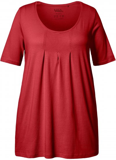 Ulla Popken Essential Front Pleat Tee Poppy - T-shirt - 