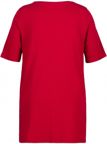 Ulla Popken Essential Front Pleat Tee Poppy - T-shirt - 