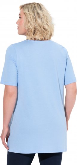 Ulla Popken Essential Front Pleat Tee Light Blue - T-shirt - 