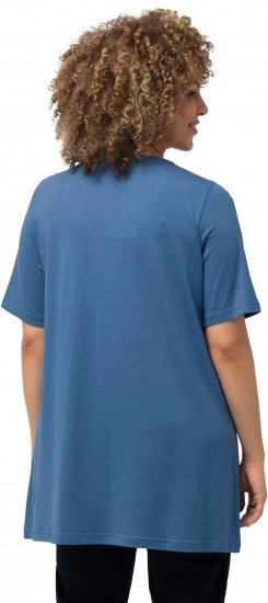 Ulla Popken Essential Front Pleat Tee Denim Blue - T-shirt - 