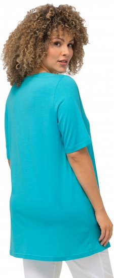 Ulla Popken Essential Front Pleat Tee Deep Aqua - T-shirt - 