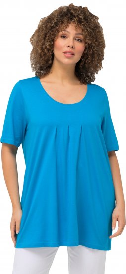 Ulla Popken Essential Front Pleat Tee Sapphire Blue - T-shirt - 
