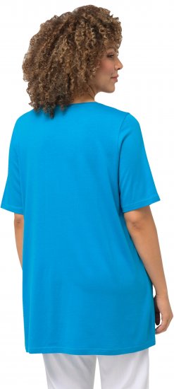 Ulla Popken Essential Front Pleat Tee Sapphire Blue - T-shirt - 