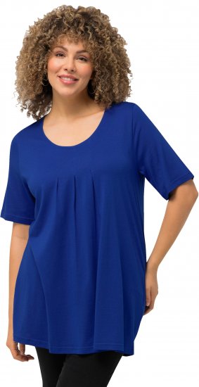 Ulla Popken Essential Front Pleat Tee Cobalt Blue - T-shirt - 