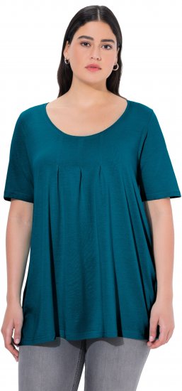 Ulla Popken Essential Front Pleat Tee Cerulean - T-shirt - 