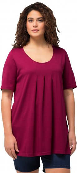 Ulla Popken Essential Front Pleat Tee Magnolia Red - T-shirt - 