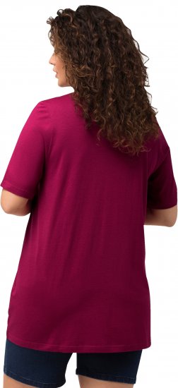 Ulla Popken Essential Front Pleat Tee Magnolia Red - T-shirt - 
