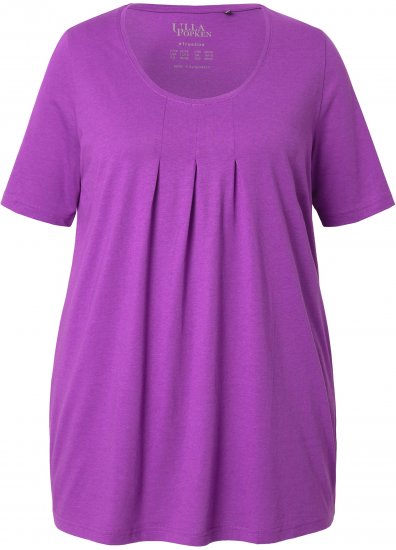 Ulla Popken Essential Front Pleat Tee Purple - T-shirt - 