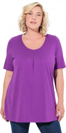 Ulla Popken Essential Front Pleat Tee Purple - T-shirt - 