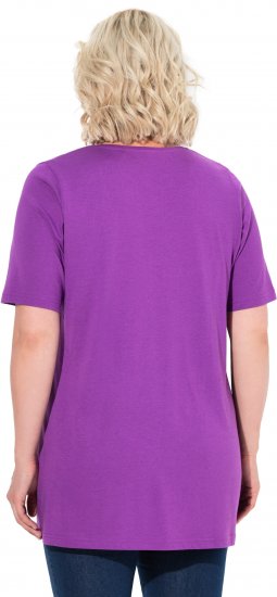 Ulla Popken Essential Front Pleat Tee Purple - T-shirt - 