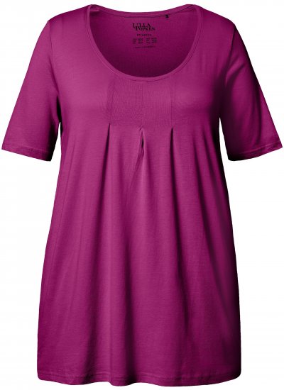 Ulla Popken Essential Front Pleat Tee Berry - T-shirt - 