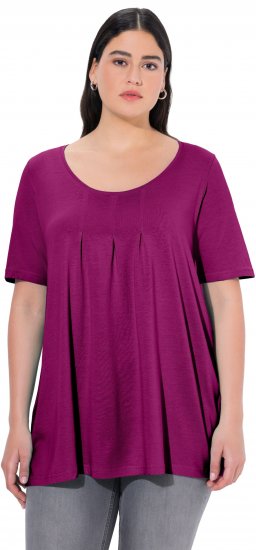 Ulla Popken Essential Front Pleat Tee Berry - T-shirt - 