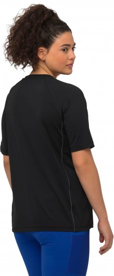 Ulla Popken Piping Accent Functional UVP 50+ Stretch Knit Top Black - T-shirt - 
