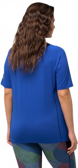 Ulla Popken Piping Accent Functional UVP 50+ Stretch Knit Top Royal Blue - T-shirt - 