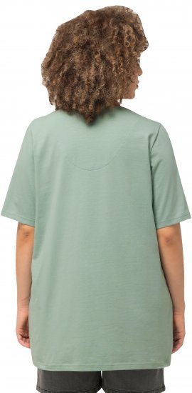 Ulla Popken Essential Notch Neck Stretch Tee Light Moss Green - T-shirt - 