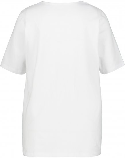 Ulla Popken Essential Notch Neck Stretch Tee Snow White - T-shirt - 