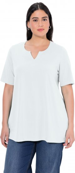 Ulla Popken Essential Notch Neck Stretch Tee Snow White - T-shirt - 