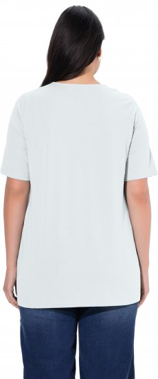 Ulla Popken Essential Notch Neck Stretch Tee Snow White - T-shirt - 