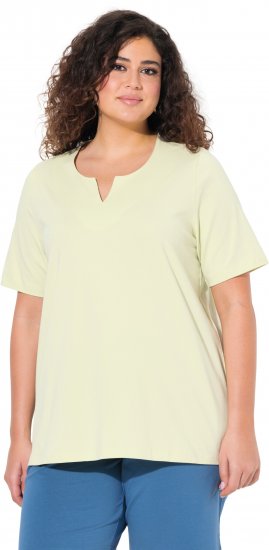 Ulla Popken Essential Notch Neck Stretch Tee Pistachio - T-shirt - 
