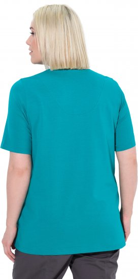 Ulla Popken Essential Notch Neck Stretch Tee Teal - T-shirt - 