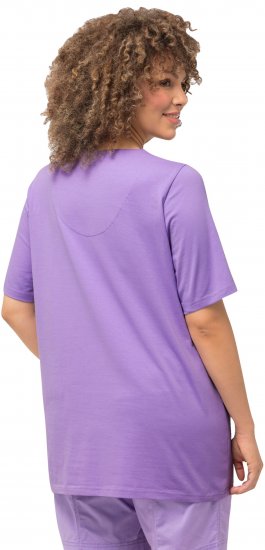Ulla Popken Essential Notch Neck Stretch Tee Pale Lilac - T-shirt - 