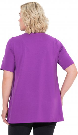 Ulla Popken Essential Notch Neck Stretch Tee Purple - T-shirt - 