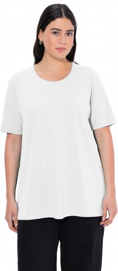 Ulla Popken Essential Round Neck Stretch Tee Snow White - T-shirt - 