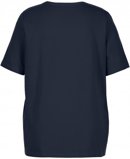 Ulla Popken Essential Square Neck Stretch Tee Navy Blue - T-shirt - 