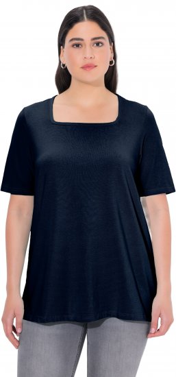 Ulla Popken Essential Square Neck Stretch Tee Navy Blue - T-shirt - 