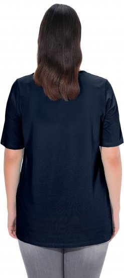 Ulla Popken Essential Square Neck Stretch Tee Navy Blue - T-shirt - 