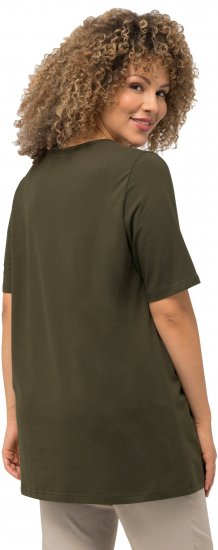 Ulla Popken Essential Square Neck Stretch Tee Forest Green - T-shirt - 
