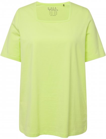 Ulla Popken Essential Square Neck Stretch Tee Lime Green - T-shirt - 