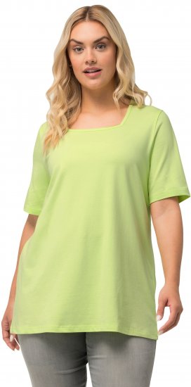 Ulla Popken Essential Square Neck Stretch Tee Lime Green - T-shirt - 