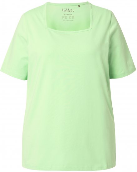 Ulla Popken Essential Square Neck Stretch Tee Light Green - T-shirt - 