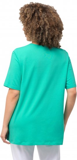 Ulla Popken Essential Square Neck Stretch Tee Turquoise Green - T-shirt - 