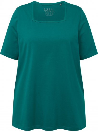 Ulla Popken Essential Square Neck Stretch Tee Emerald - T-shirt - 