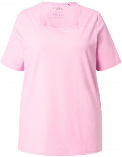 Ulla Popken Essential Square Neck Stretch Tee Pink - T-shirt - 