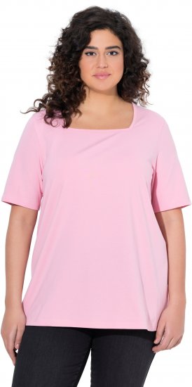 Ulla Popken Essential Square Neck Stretch Tee Pink - T-shirt - 