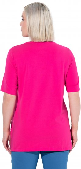 Ulla Popken Essential Square Neck Stretch Tee Magenta Pink - T-shirt - 