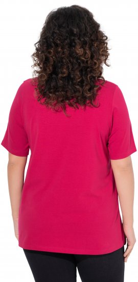Ulla Popken Essential Square Neck Stretch Tee Dark Raspberry - T-shirt - 