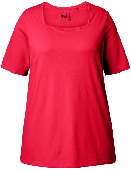 Ulla Popken Essential Square Neck Stretch Tee Red - T-shirt - 
