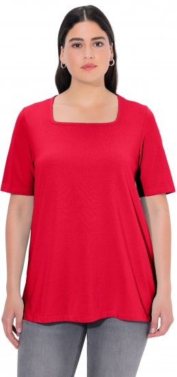 Ulla Popken Essential Square Neck Stretch Tee Red - T-shirt - 