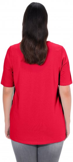 Ulla Popken Essential Square Neck Stretch Tee Red - T-shirt - 