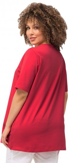 Ulla Popken Essential Square Neck Stretch Tee Dark Pink - T-shirt - 