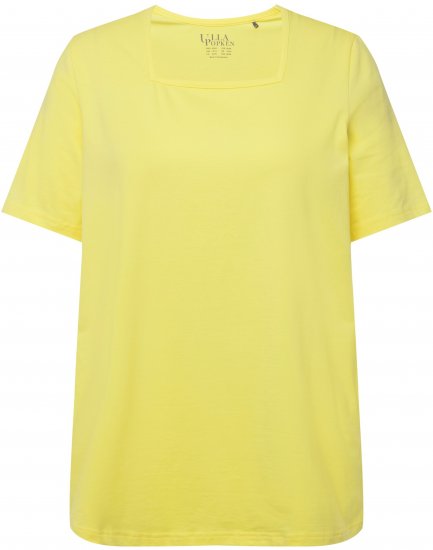 Ulla Popken Essential Square Neck Stretch Tee Lemon Yellow - T-shirt - 