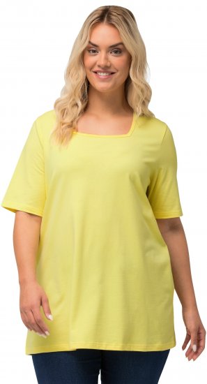 Ulla Popken Essential Square Neck Stretch Tee Lemon Yellow - T-shirt - 