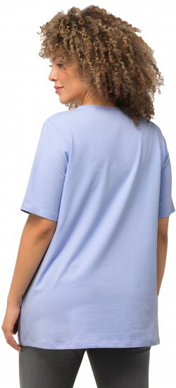 Ulla Popken Essential Square Neck Stretch Tee Sky Blue - T-shirt - T-shirt da donna taglie comode