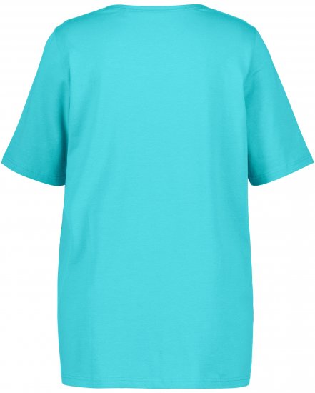 Ulla Popken Essential Square Neck Stretch Tee Deep Aqua - T-shirt - 